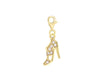 Sterling Silver Gold Plated Zirconia Set Shoe Charm Pendant 