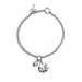 Sterling Silver 2 Heart Charm Bracelet Hand-Set with a Diamond Accent