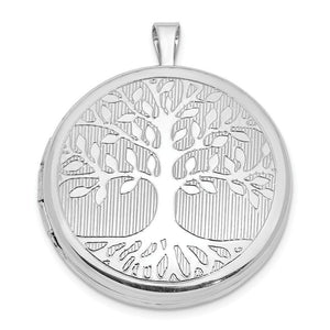 Sterling Silver Rhodium Plated Round 'Tree of Life' Locket Pendant