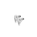 Sterling Silver Heart Studs Hand-Set with a Single Diamond Accent 