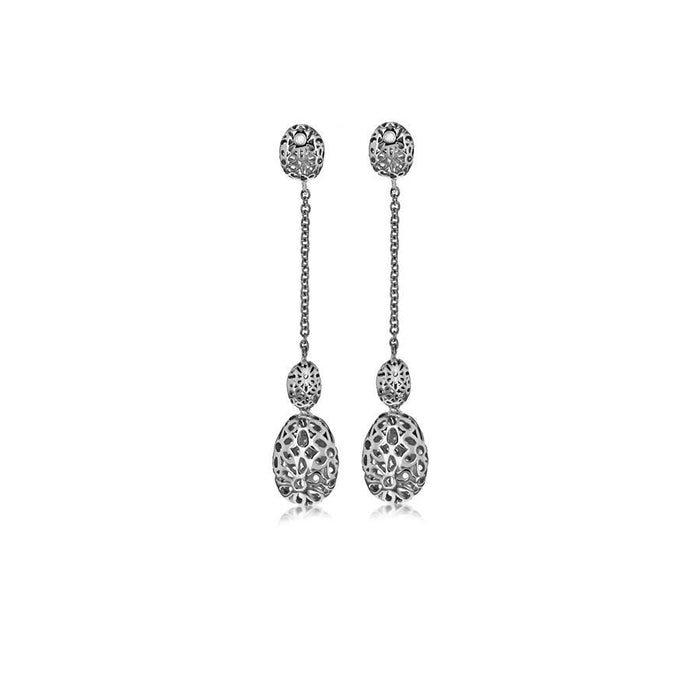 Sterling Silver 0.01ct Drop Earrings Hand-Set with Diamond Accents