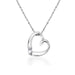 Sterling Silver Open Heart Necklace Hand-Set with a Diamond Accent 