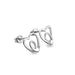 Sterling Silver 0.01ct Scrolled Heart Stud Earrings Hand-Set with Diamond Accents