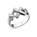 Sterling Silver 0.01ct Triple Kiss Ring Hand Set with a Diamond Accent