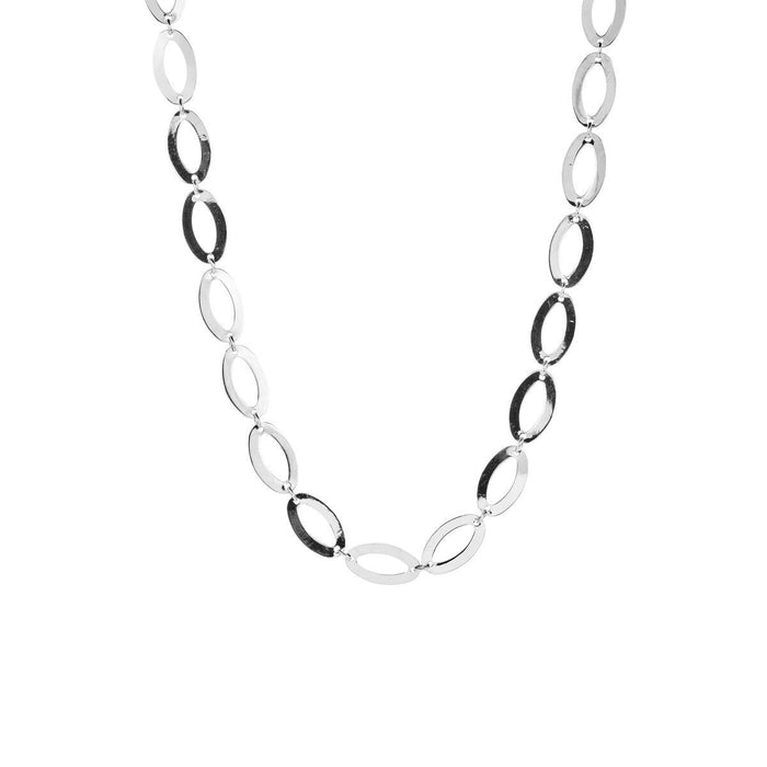 9ct White Gold Elliptic Link Chain Necklace