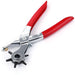 6 IN 1 Red Grip Revolving Leather Strap Watch Band Belt Hole Punch Pliers Tool - Dynagem 