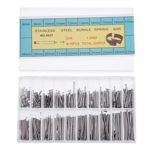300Pcs 8mm - 25mm Stainless Steel Watch Spring Bar Link Pins - Dynagem 