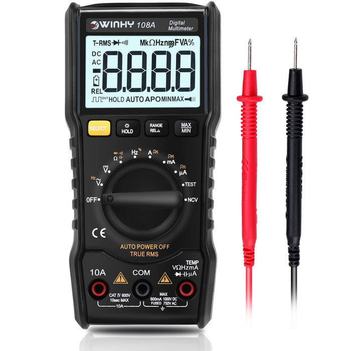 WINHY 108A Vollschutz-Digitalmultimeter Mini-Multifunktions-Handmessgerät Werkzeuge für elektrische Instrumente und Apparate