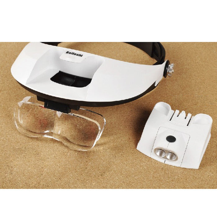 2LED Head-Mounted Illuminating Magnifier Loupe Head Wearing 11 Magnifications