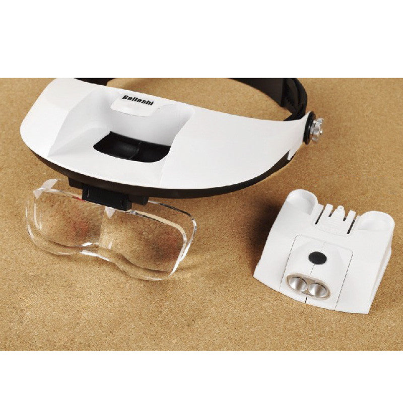 2LED Head-Mounted Illuminating Magnifier Loupe Head Wearing 11 Magnifications