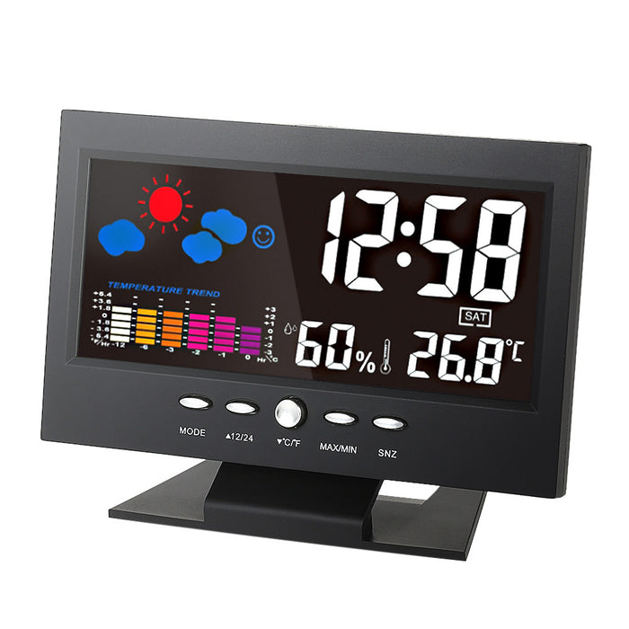 Multifunktionaler bunter LCD-Digital-Wettertemperatur-Feuchtigkeitsmesser für den Innenbereich
