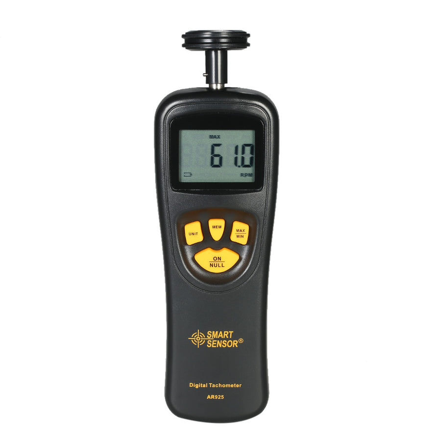 SMART SENSOR Handheld Contact LCD Digital Tachometer Speedometer Tach Meter Wide Measuring Rang 0.5 ~ 19999 RPM