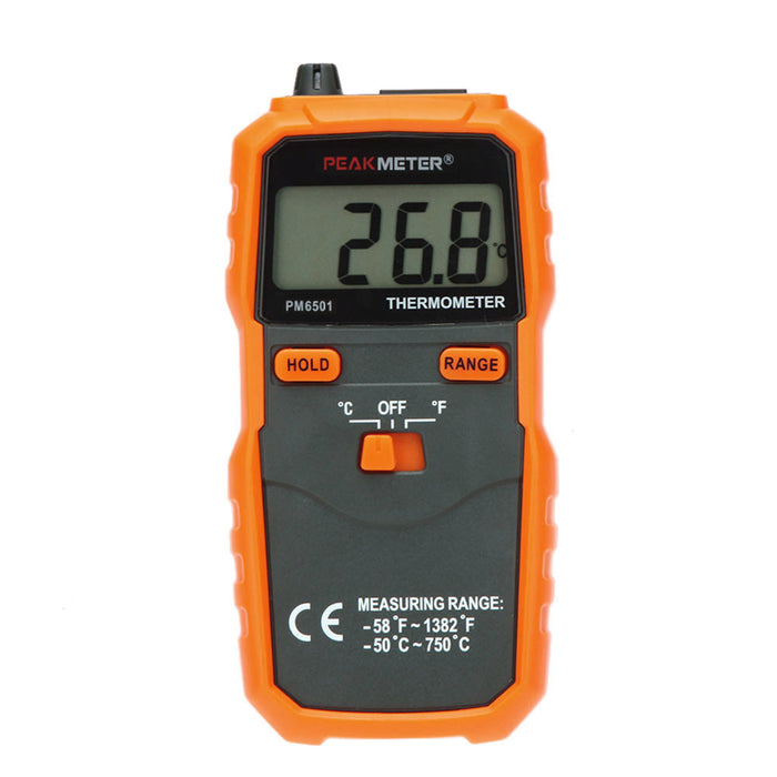 PEAKMETER PM6501 LCD Screen -50℃~ 750℃ / -58℉~1382℉ K Type Data Hold Digital Thermometer