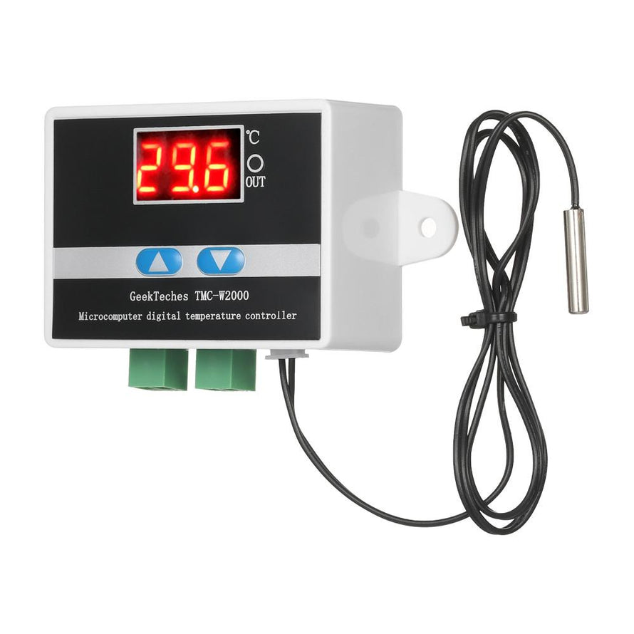 GeekTeches TMC-W2000 AC110-220V 1500W High Precision LCD Digital Temperature Controller Thermostat with Waterproof Sensor Probe - Dynagem 