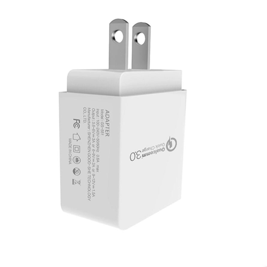 5V/9V/12V Quick Charge QC 3.0 Single USB Hub Wall Charger Adapter EU US UK Plug BAB - Dynagem 