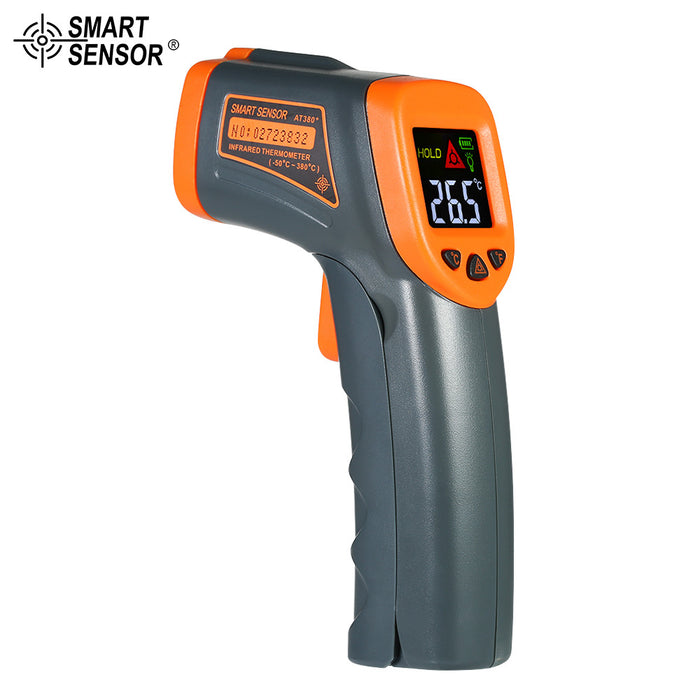 SMART SENSOR -50 ~ 380 ° C 12: 1 Mini Handheld LCD Digital berührungsloses IR-Infrarot-Thermometer Temperaturtester Pyrometer mit Celsius Fahrenheit