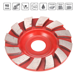 90mm 3.5" Diamond Segment Grinding Wheel Fan Shape Grinder Cup 20mm Inner Hole Concrete Granite Masonry Stone Ceramics Terrazzo Marble Grind Disc for Building Industry - Dynagem 