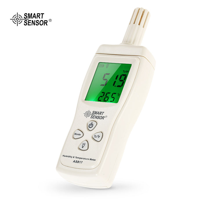 SMART SENSOR Mini-Feuchtigkeits- und Temperaturmessgerät, tragbares Temperatur- und Feuchtigkeitsmessgerät, Thermometer, Hygrometer, LCD-Anzeige für den maximalen und minimalen Wert