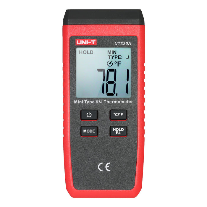 UNI-T UT320A Mini LCD Digital Thermometer 1 Channel Type K/J Thermocouple Sensor -50~1300°C/-58~2372°F Data Hold Function
