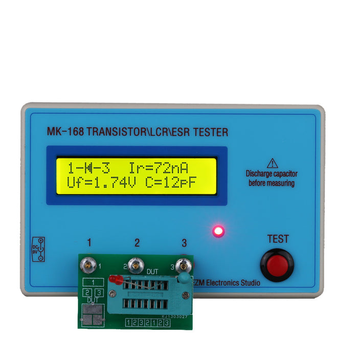 Tragbares MK168 LCD-Hintergrundbeleuchtungs-Transistortester Diodeninduktivität Kapazitätswiderstand ESR-Messgerät MOS/PNP/NPN L/C/R-Test
