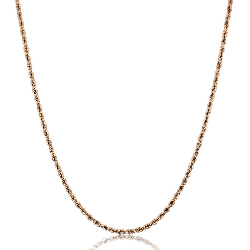 9ct Rose Gold 3.2mm Hollow Rope Chain