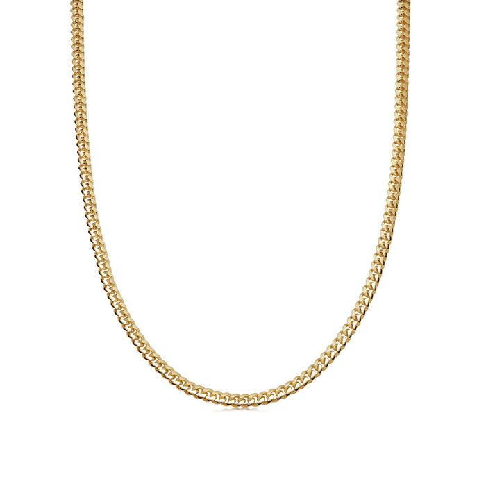 9ct Yellow Gold Diamond Cut Round Link Curb Chain