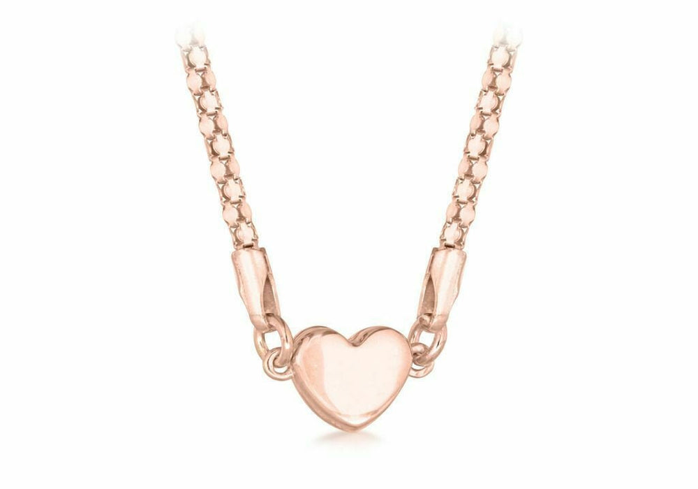 Sterling Silver Magnetic Heart Popcorn Chain Necklace