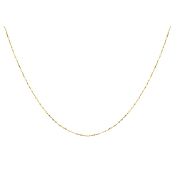 9ct Yellow Gold Diamond Cut Twist and Bar Curb Chain