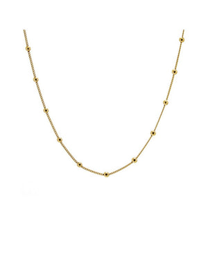 9ct Yellow Gold Ball Octagonal Snake Chain Necklace